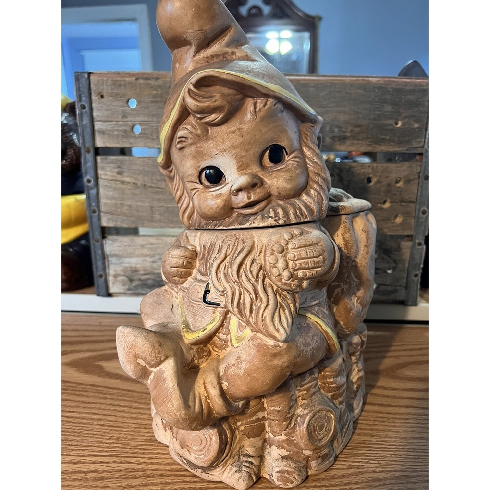 VTG Twin Winton Cookie Jar Elf Gnome Granny Farmhouse 14 in San Juan Capistrano